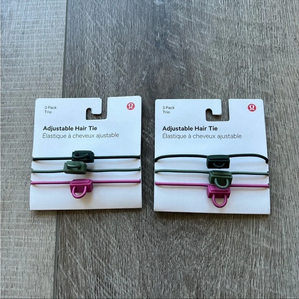 Lot of 2 Lululemon Adjustable Hair Tie 3 Packs